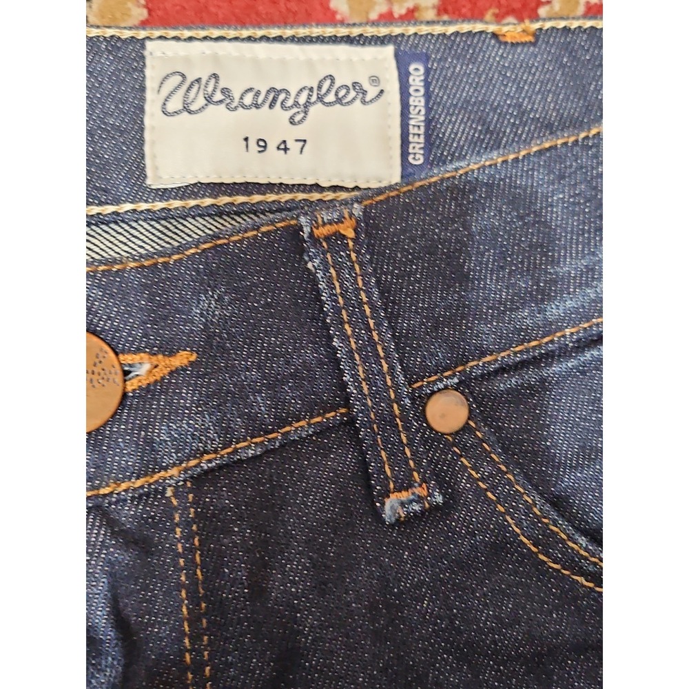 Wrangler 1947 Greensboro Straight Leg Jeans Men's Size 32x34 Dark Wash - Picture 3 of 7